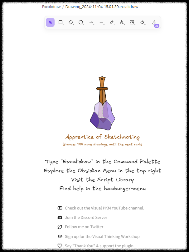 옵시디언Obsian 엑스칼리드로우excalidraw 손쉬운 다이어그램과 스케치 기능 노트 정리하기 플로우챠트, 도식화