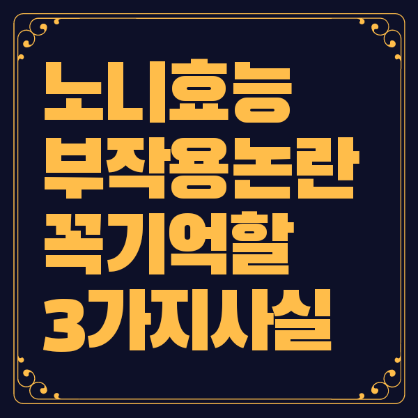 노니 효능 부작용 주스 복용법