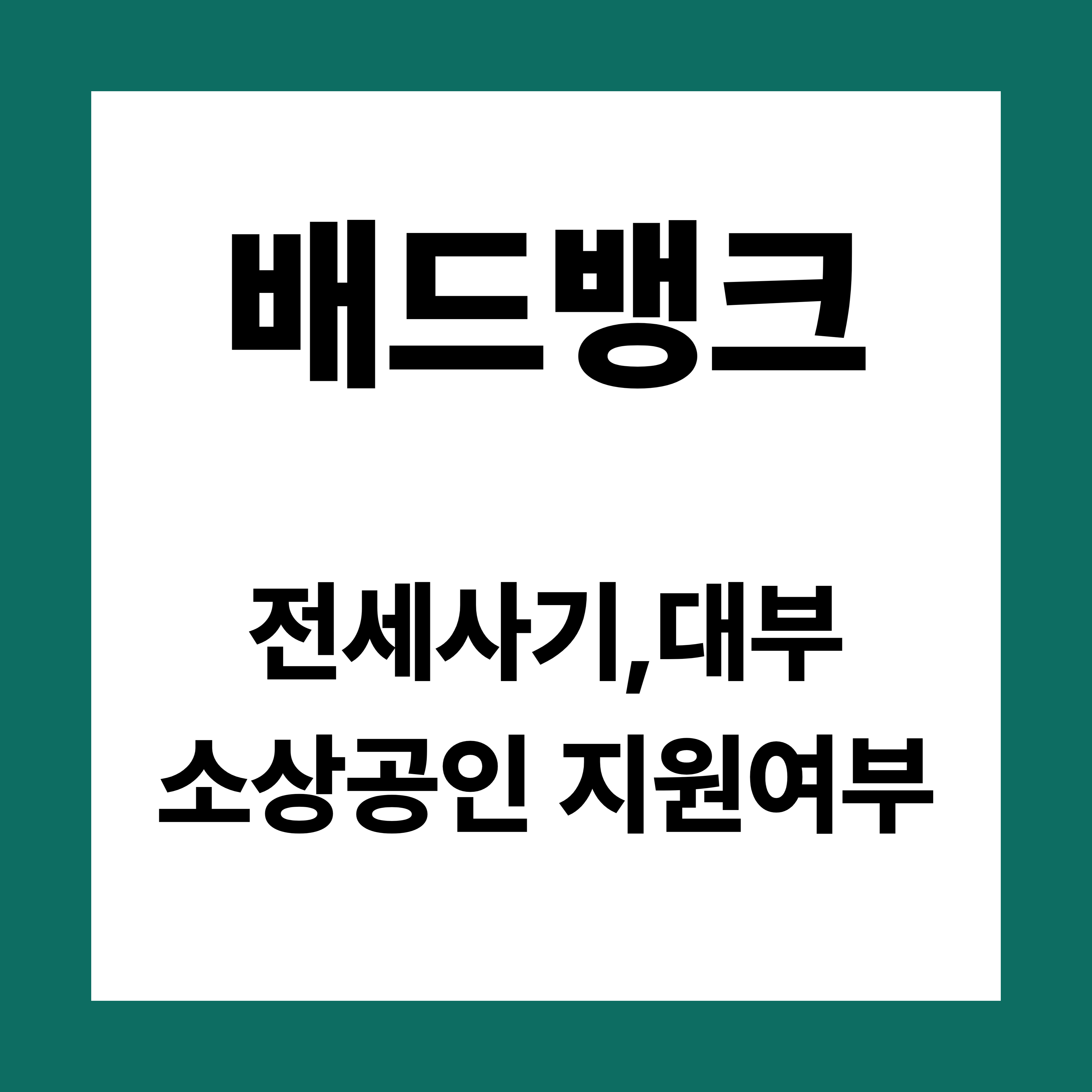 배드뱅크 전세사기, 대부, 소상공인 지원 여부 (다른 제도 활용)
