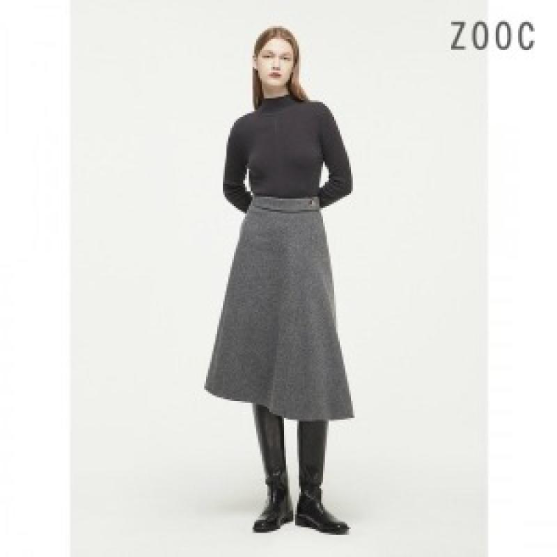 ZOOC Z BORN 언발 헴 플레어 울 스커트 ME Z224MSD214