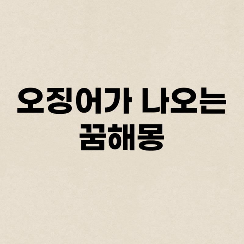 오징어가 나오는 꿈해몽