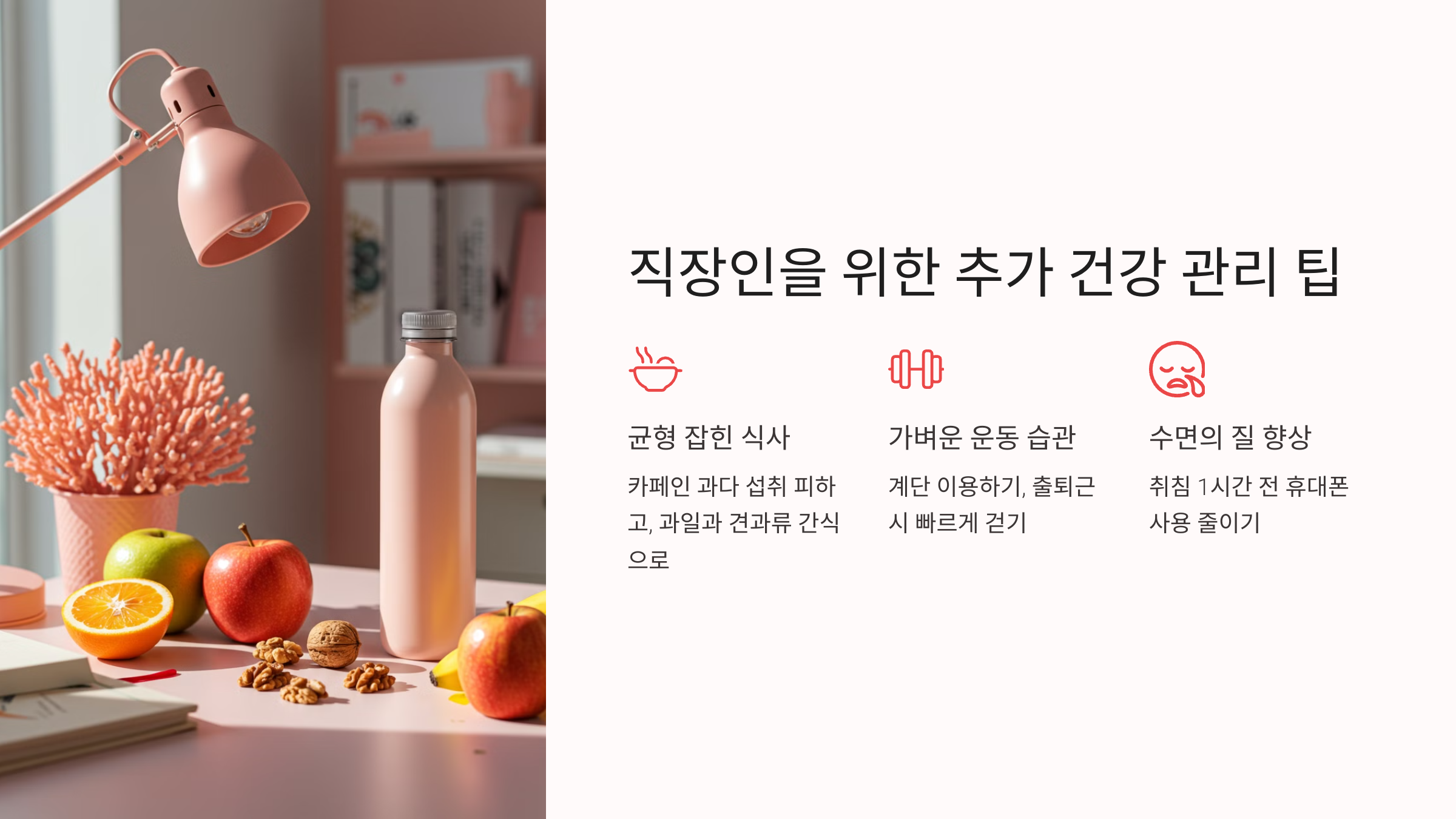 직장인을 위한 추가 건강 관리 팁 관련 이미지