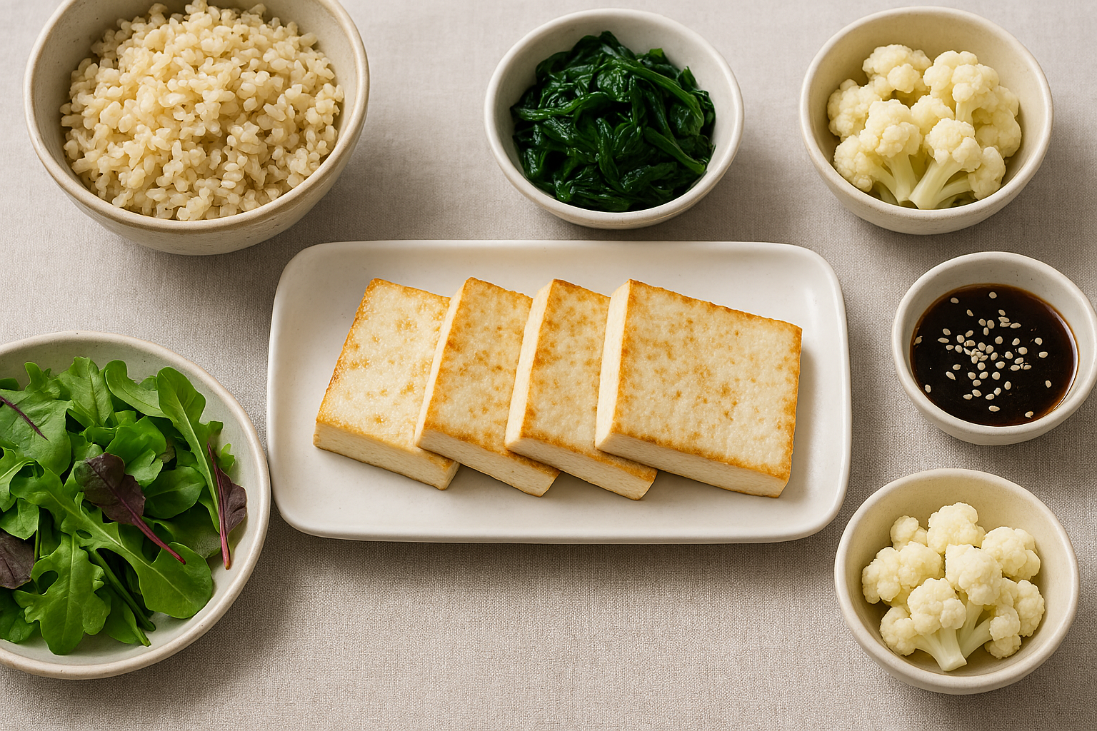 칼슘 섭취에 적합한 두부 활용 식단 이미지