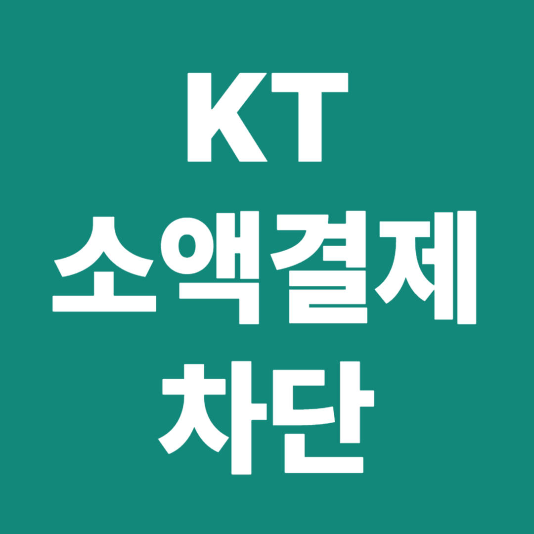 KT 소액결제 원천 차단 설정 화면
