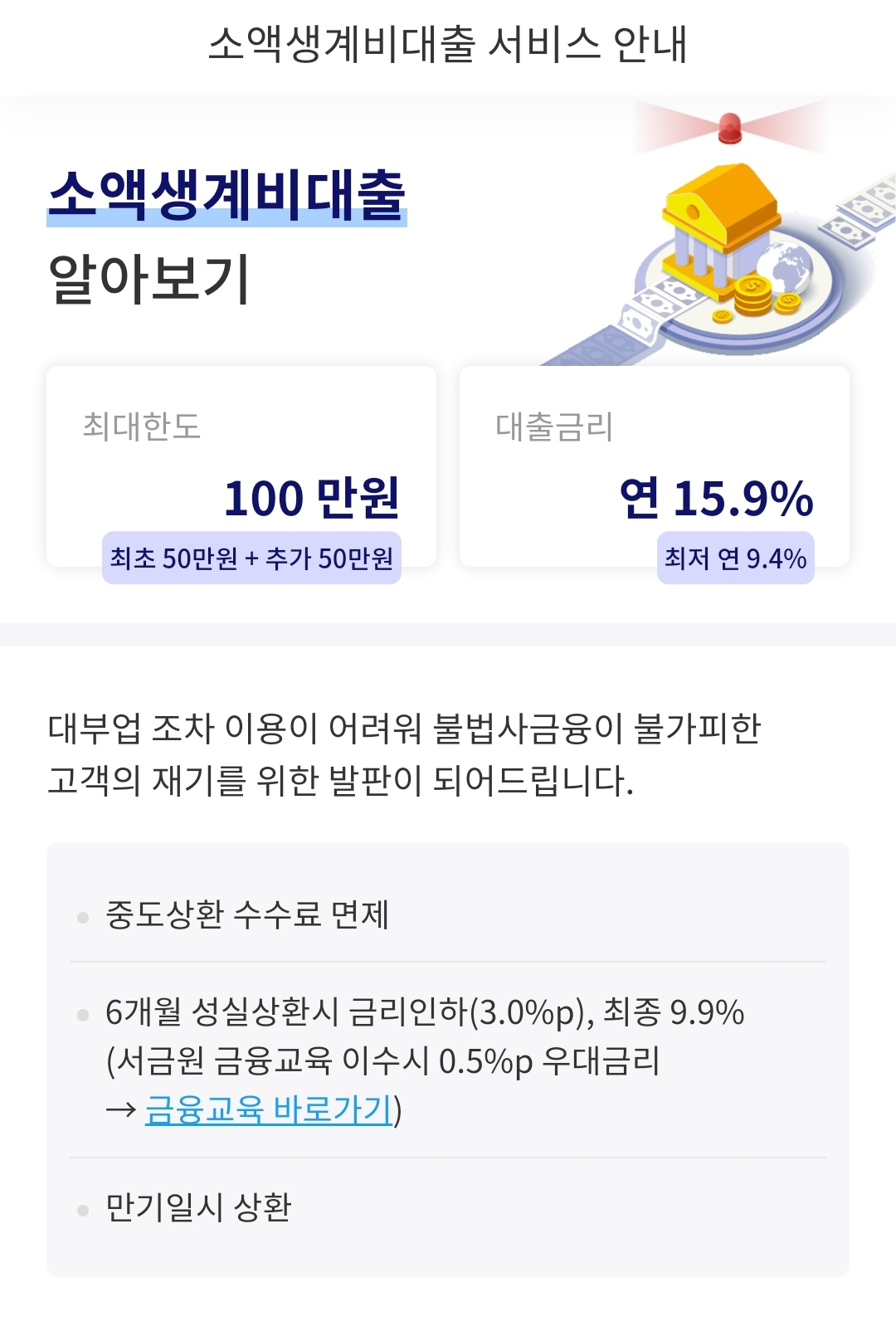 소액생계비-한도-금리