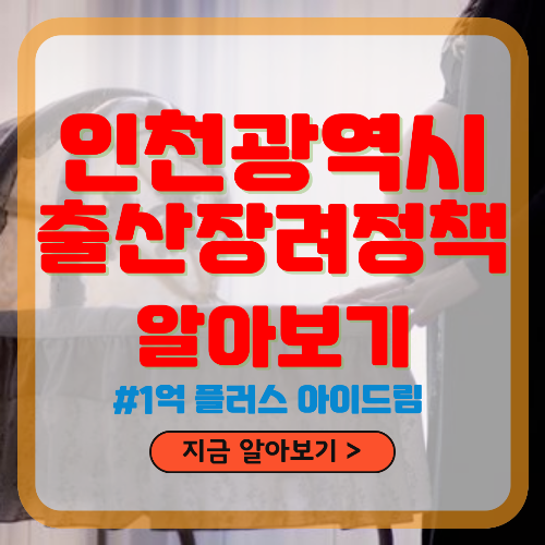 2024년 인천시 출산 장려 정책 1억 플러스 아이드림