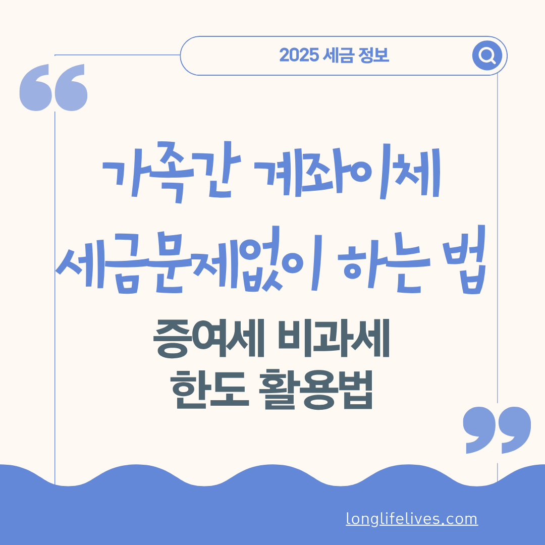 가족 간 자금이체 세금 문제없이 하는 법 - 증여세 비과세 한도 활용법