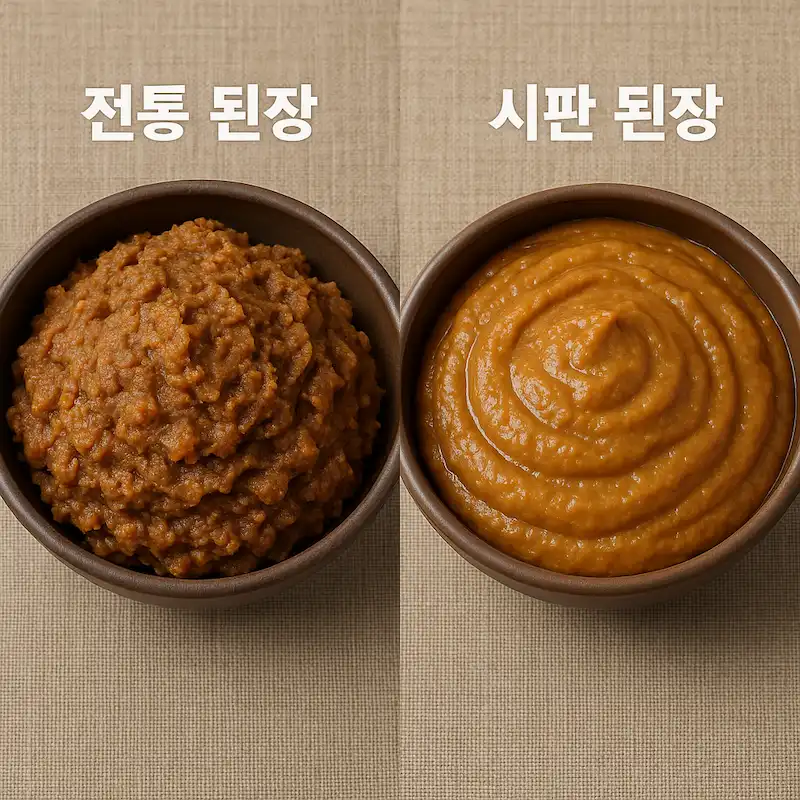 전통 된장과 시판 된장 비교 이미지