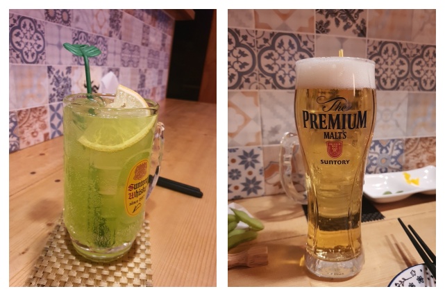 미도리하이볼과 생맥주한잔