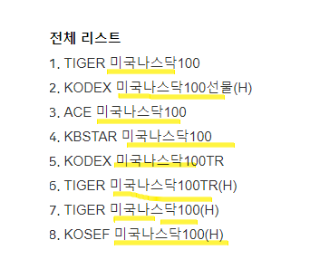 미국나스닥종류