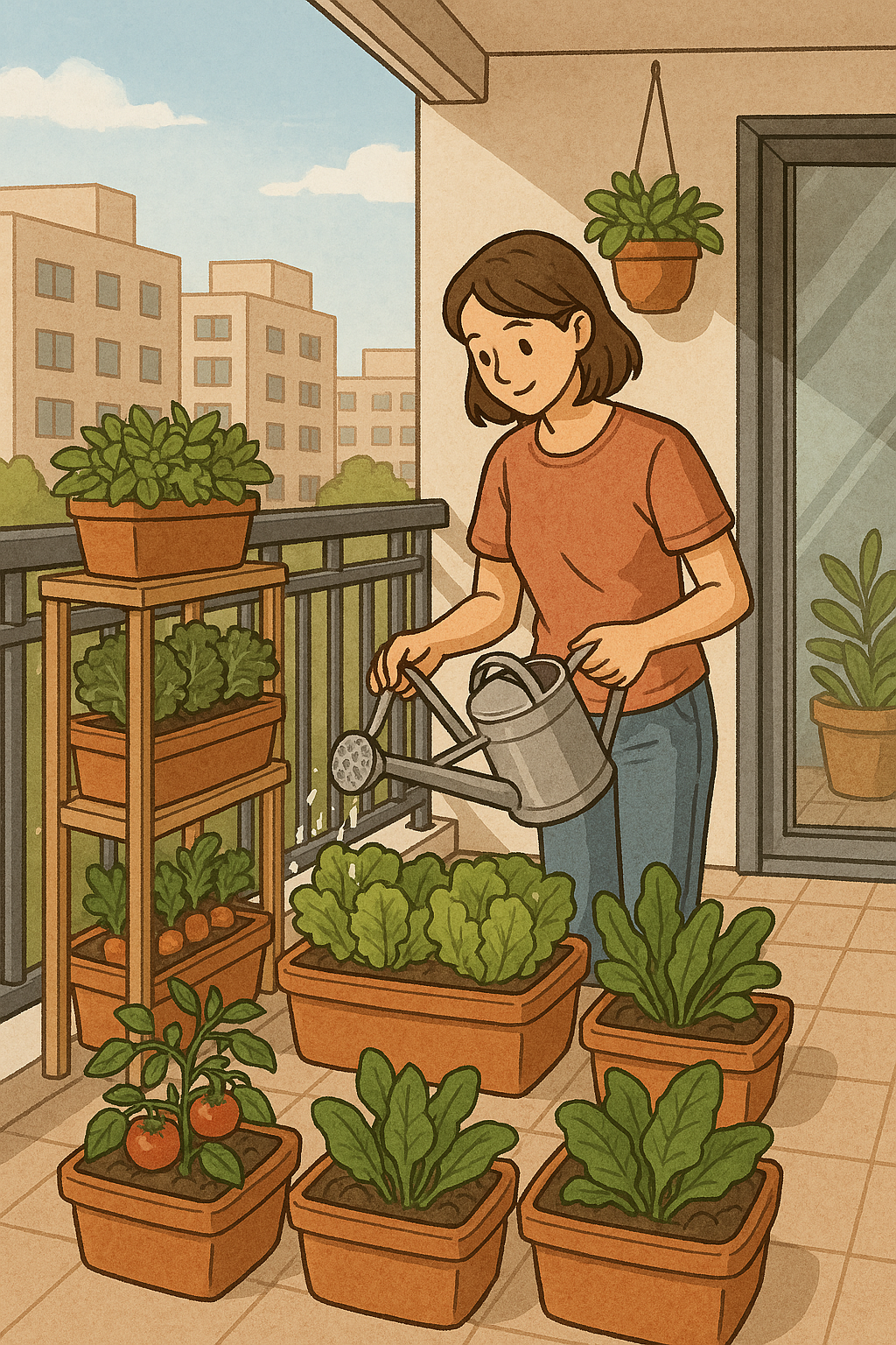 아파트 베란다에서 텃밭 가꾸기