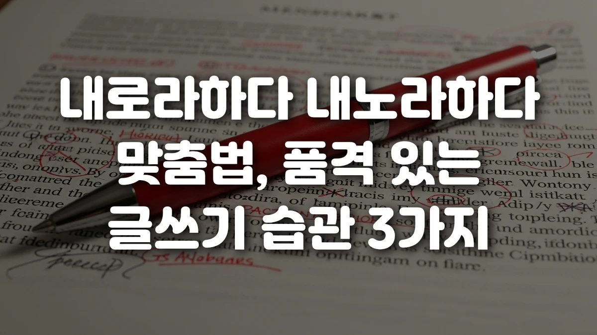 내로라하다 내노라하다 맞춤법 품격 있는 글쓰기 습관 3가지