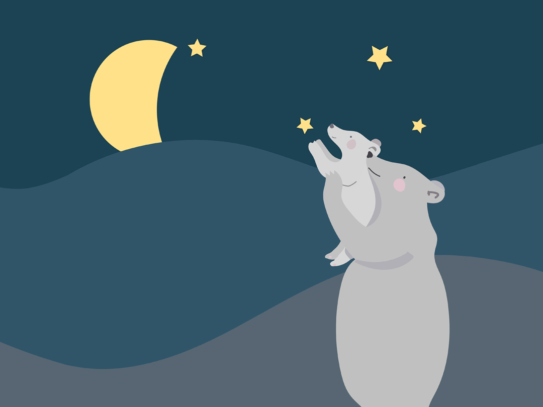 별 따는 곰 일러스트 무료 이미지 다운로드