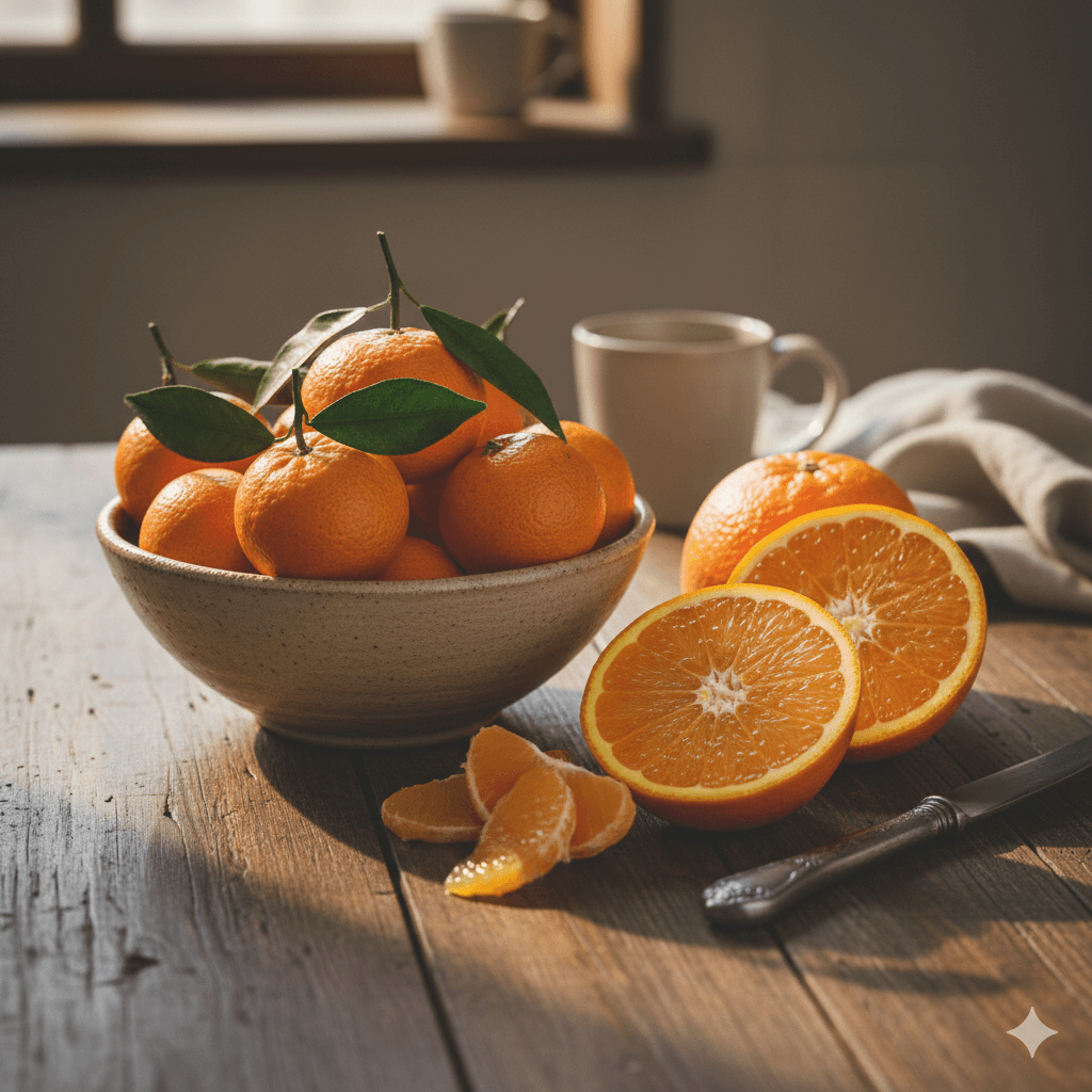 비타민C가 풍부한 감귤과 오렌지