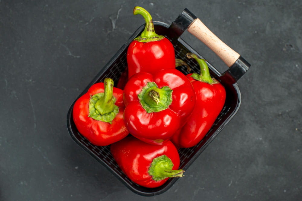 빨간색 파프리카의 베타카로틴은 피부와 혈압에 좋습니다.