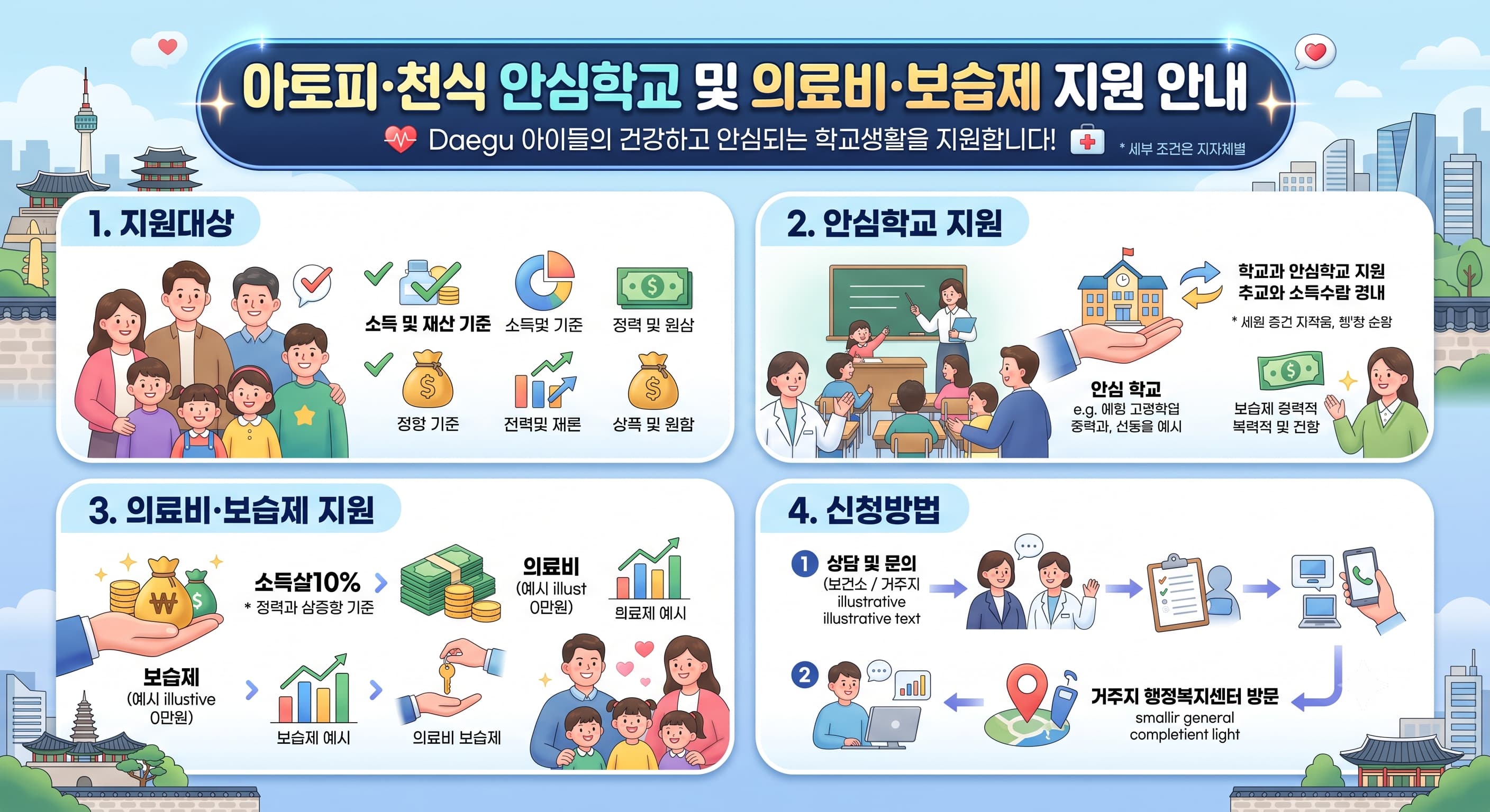 아토피,천식 안심학교 및 의료비,보습제 지원사업