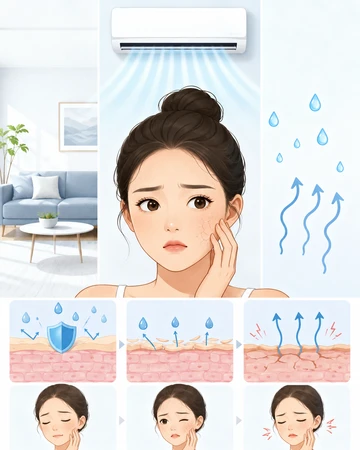 냉방 환경으로 피부당김 심해진 모습5