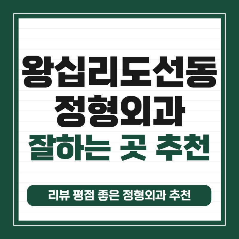 성동구 왕십리도선동 정형외과 유명하고 잘하는 곳 추천 TOP 5