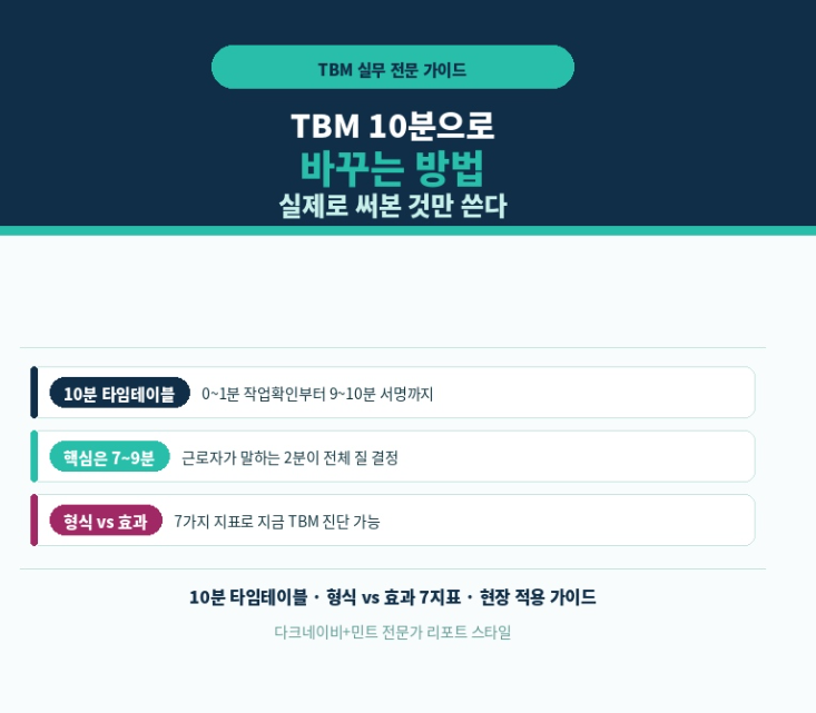 TBM 10분으로 바꾸는 방법