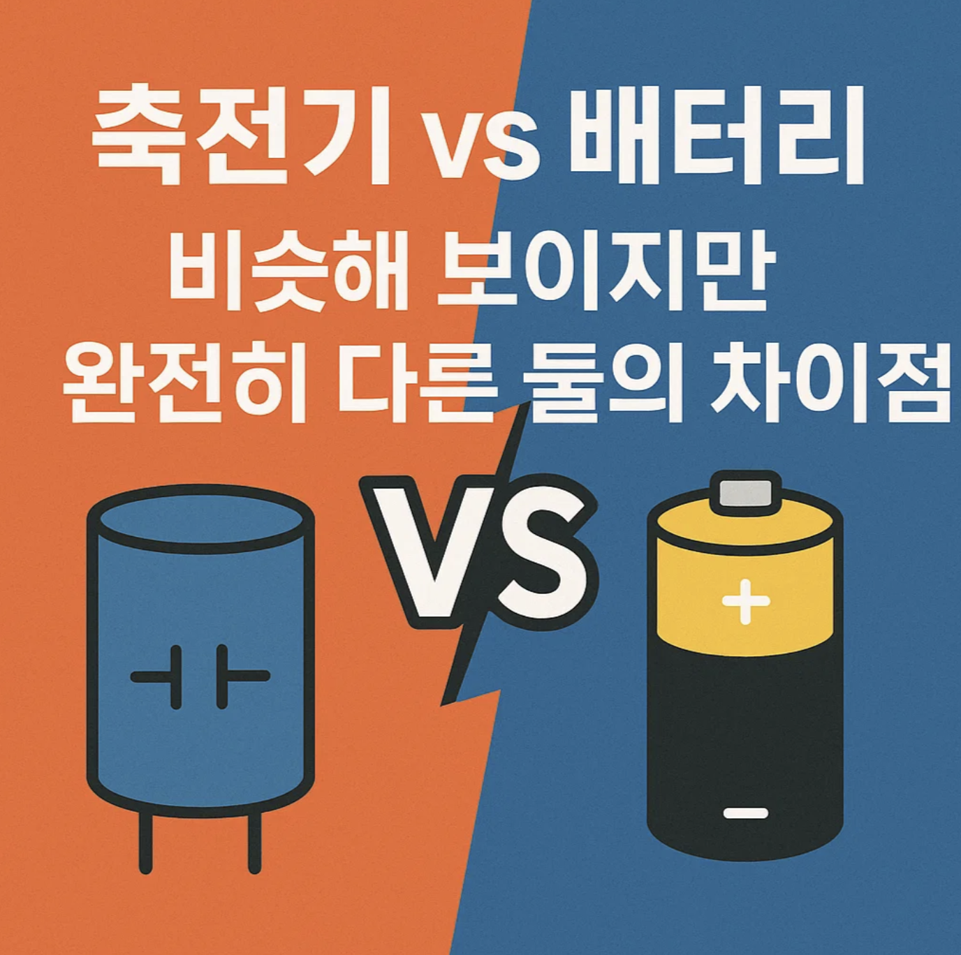 축전기 vs 배터리, 비슷해 보이지만 완전히 다른 둘의 차이점