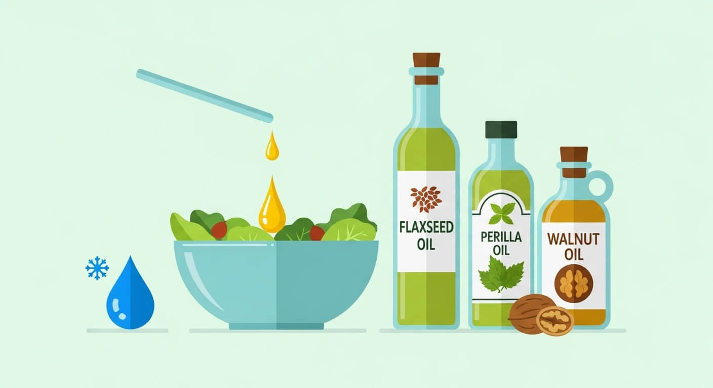 생식용 또는 저온 조리에 적합한 오일 &ndash; 발연점 160℃ 이하