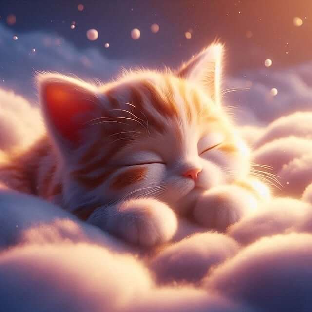 구름-위에서-잠든-고양이-이미지