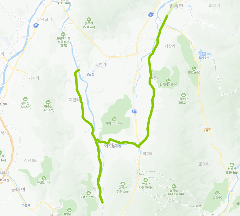 포천-90번-버스-노선-지도