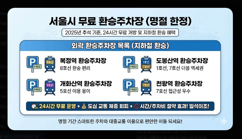 지역별 성묘지 무료주차 정보(서울, 인천·경기, 환승주차장)(+ 성묘 주차 팁)