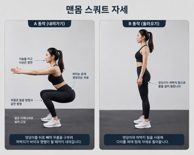 근감소증에 좋은 하체운동 노인 필수 운동 스쿼트