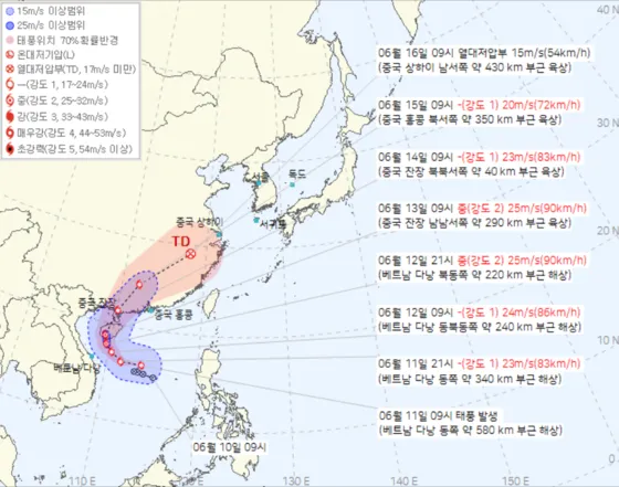 1호 태풍 우딥 경로 2025년 첫 태풍 임박 완벽 기상 정보_2