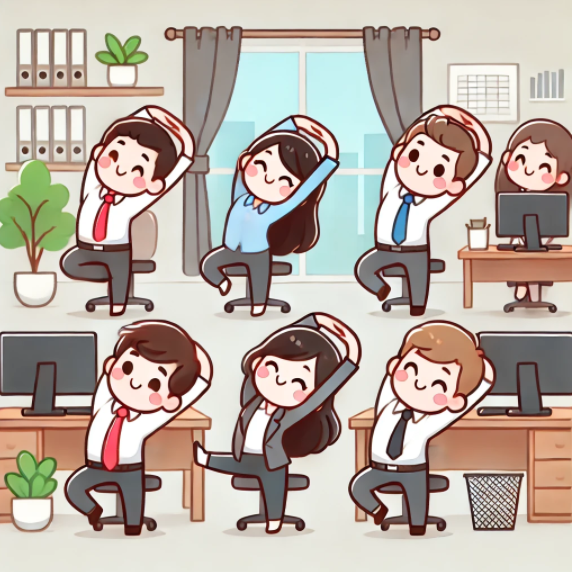 직장인 스트레칭 이미지