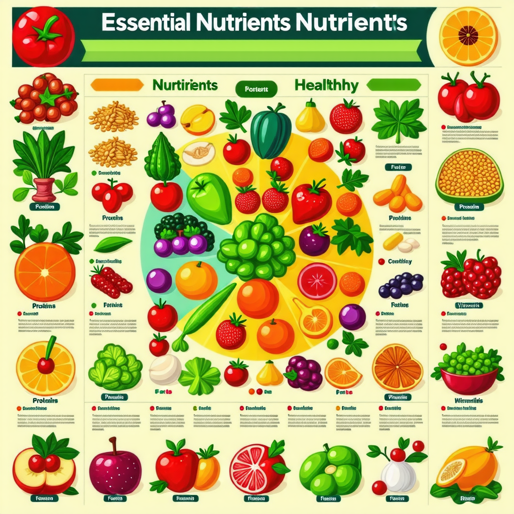 건강한 다이어트를 위한 필수 영양소 가이드 표현한 이미지