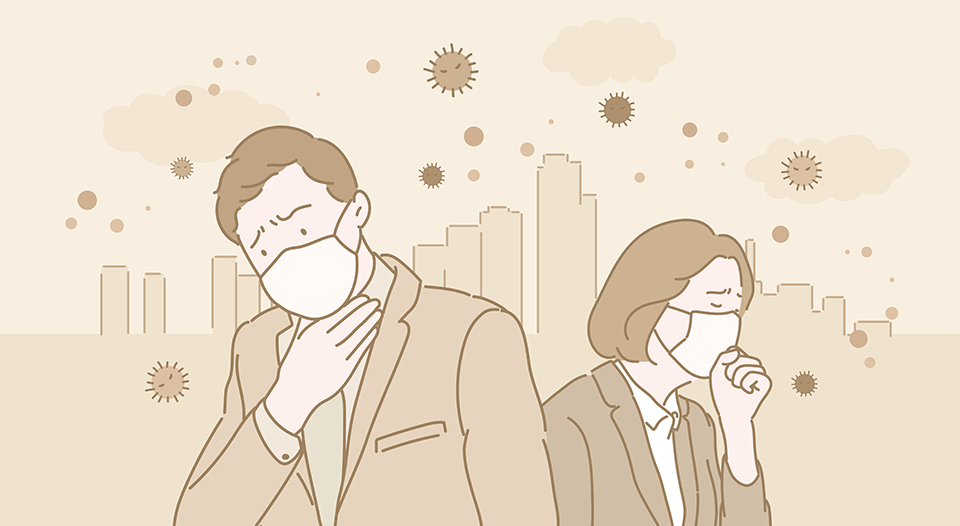 황사 미세먼지로 인한 심혈관 질환 예방 -마스크착용