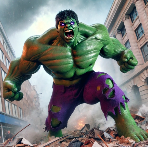 헐크로 변한 주인공