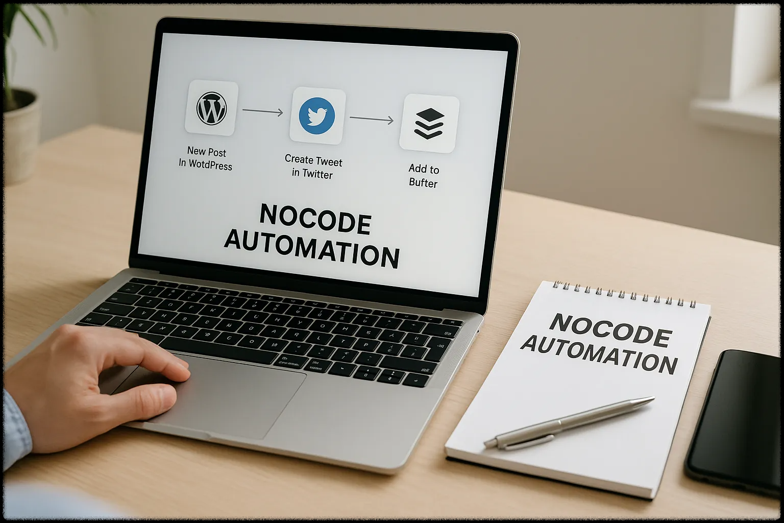 노코드 자동화 시스템이 세팅된 데스크 환경