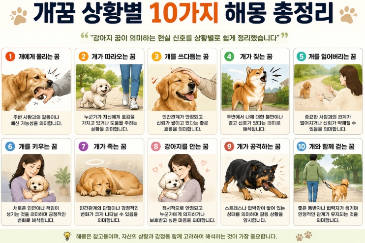 개꿈 상황별 10가지 해몽 총정리