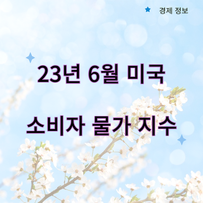 23년 6월 미국 소비자 물가 지수