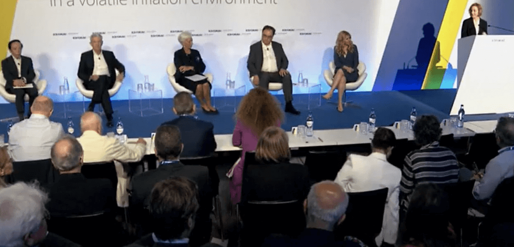 유럽중앙은행 연례 포럼에 참석한 파월 의장