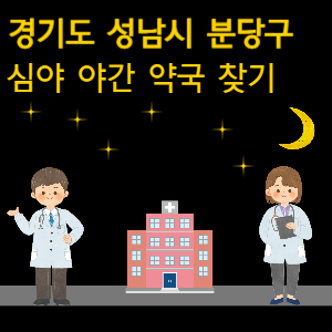 분당 심야 야간 24시 약국