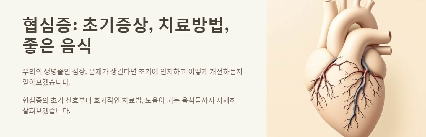 협심증 초기증상 치료방법 좋은 음식