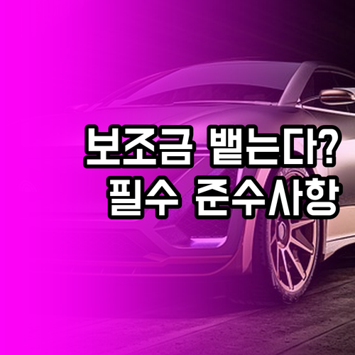 전기차 보조금 수령 후 의무 보유 기..