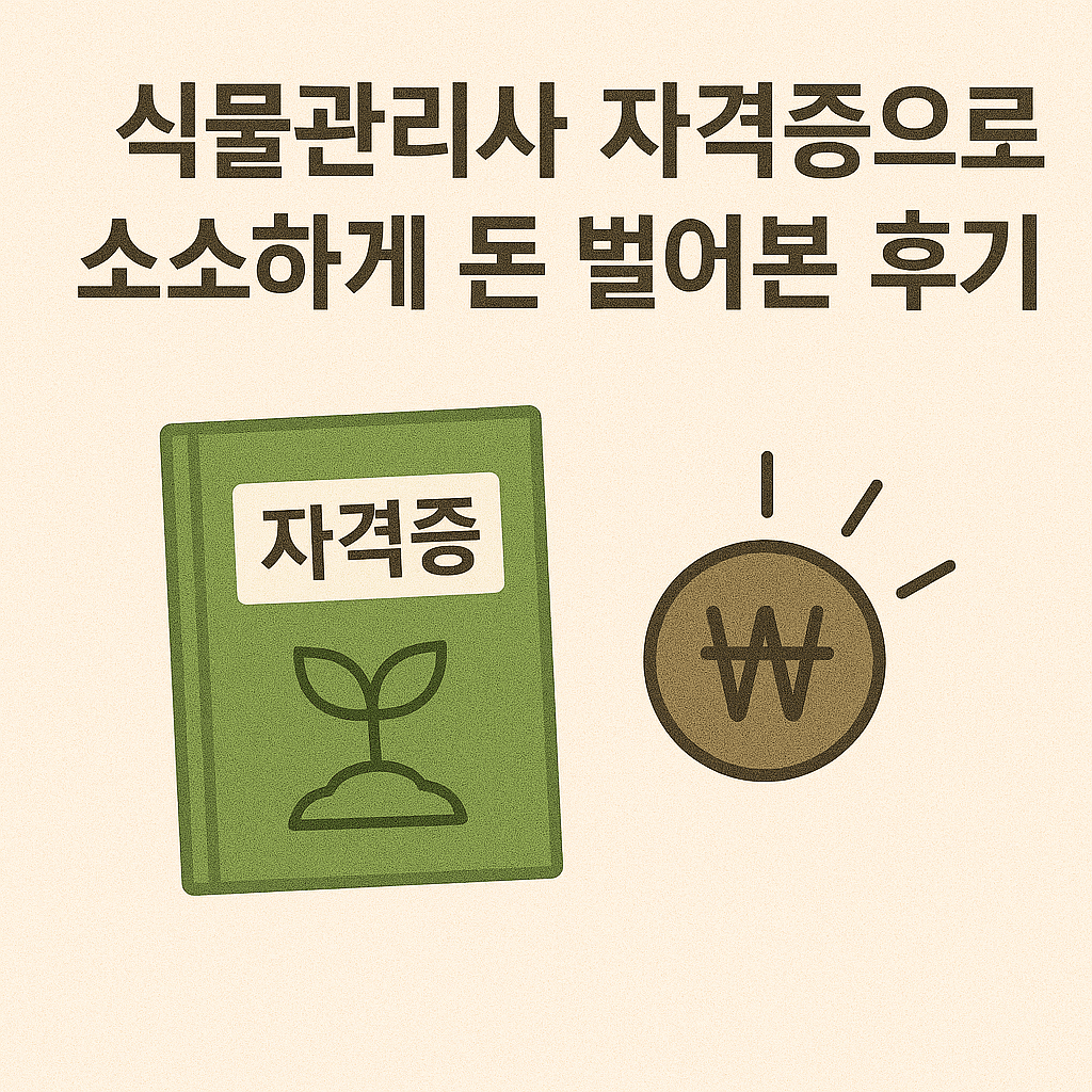 식물관리사 자격증 취득 후 작은 수익 창출 경험
