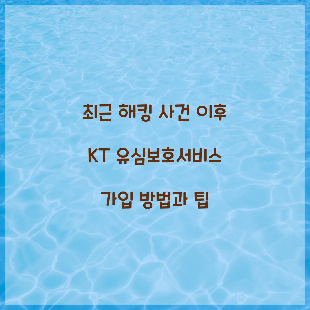 최근 해킹 사건 이후 KT 유심보호서비스 가입 폭주