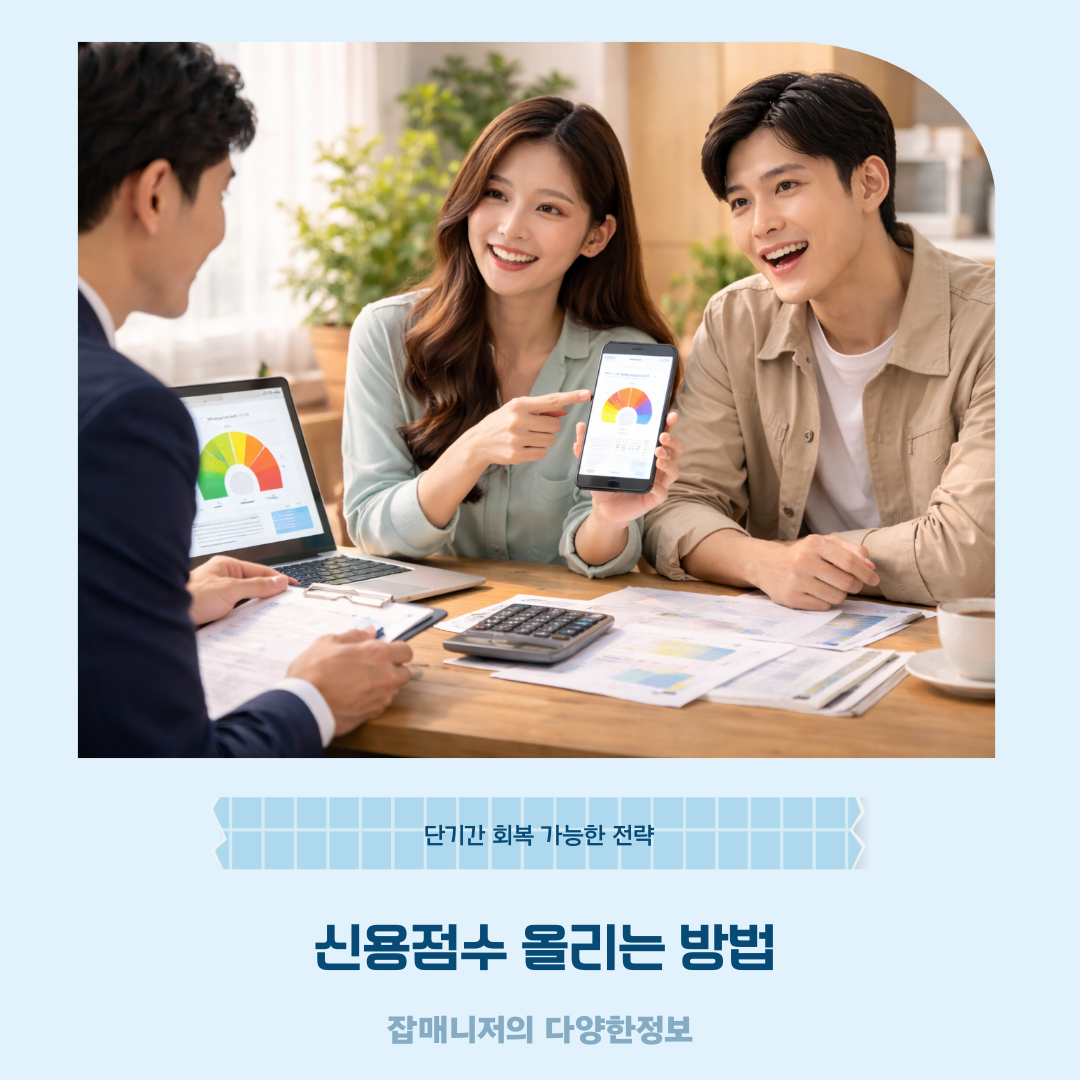 신용점수 올리는 방법, 단기간 회복 가능한 전략