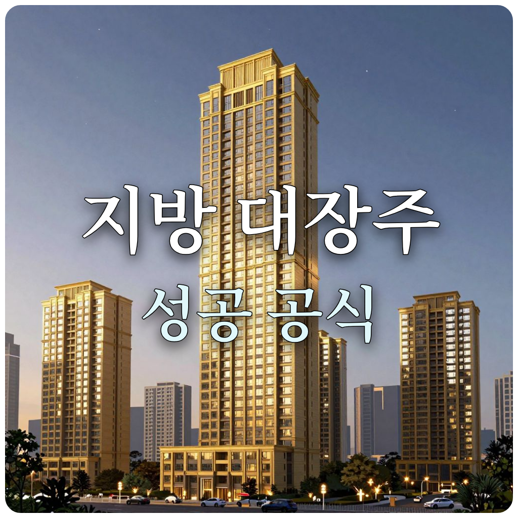 도시 중앙에서 화려하게 빛나는 랜드마크 아파트 타워