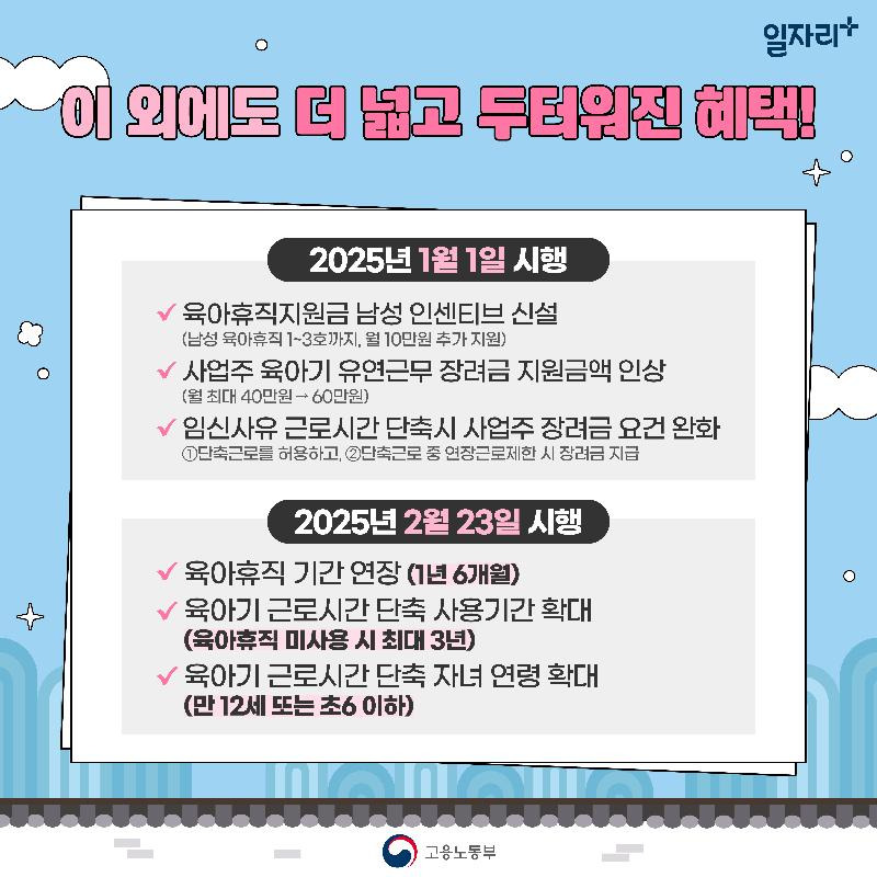 2025년 육아휴직 육아휴직급여 육아휴직기간