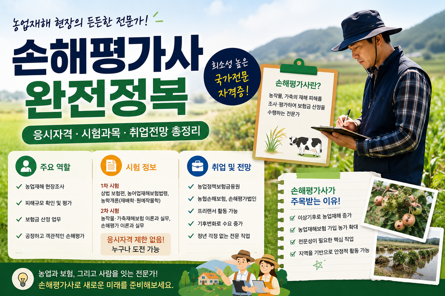 희소성과 전망을 모두 갖춘 국가전문자격, 손해평가사|응시자격·시험과목·취업 전망 총정리