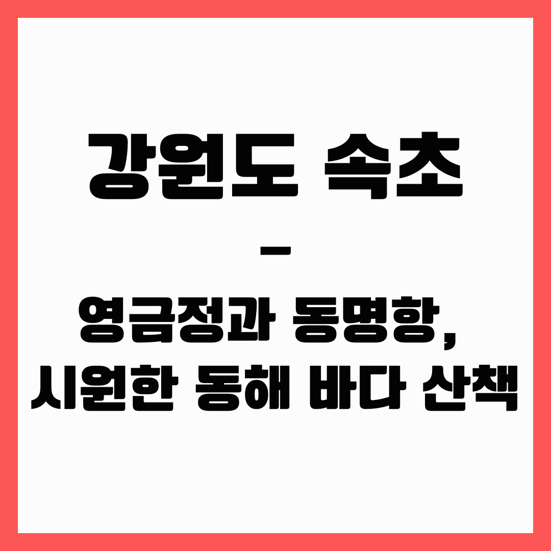 강원도 여행 - 속초