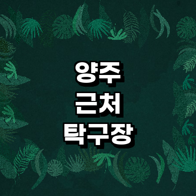 양주시 탁구장