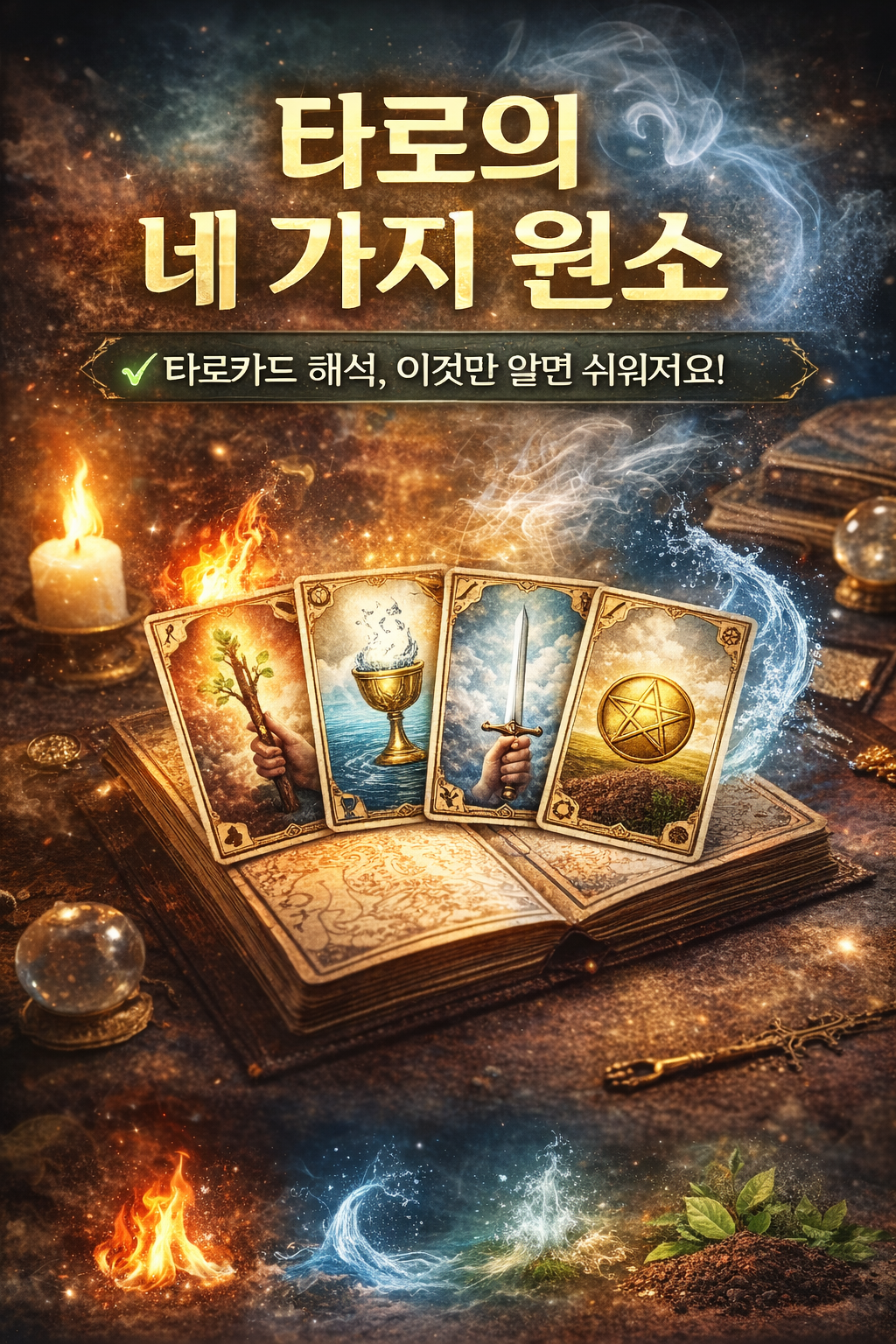 타로의 네 가지 원소가 의미하는 것 현실, 감정, 이성, 열정으로 보는 타로 해석, 이것만 알면 쉬워져요